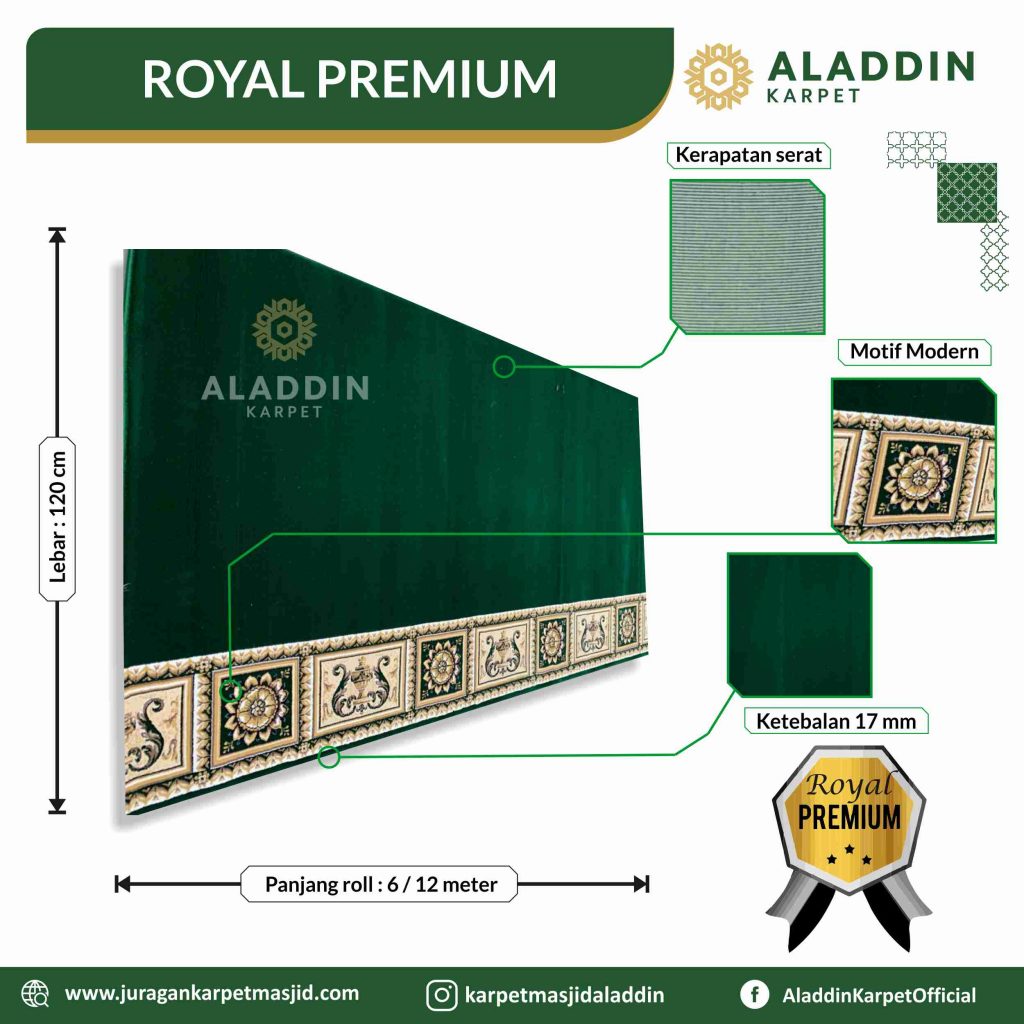 Gambar Karpet Masjid Royal Premium, Harga Karpet Masjid Ukuran 120 cm